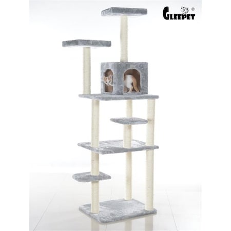 Aeromark AeroMark GP78740822 GleePet 74 in. Cat Tree GP78740822 Silver Gray 7 Levels GP78740822
